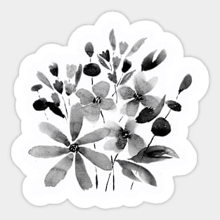 Floral Explosion - BW - Full Size Image Sticker